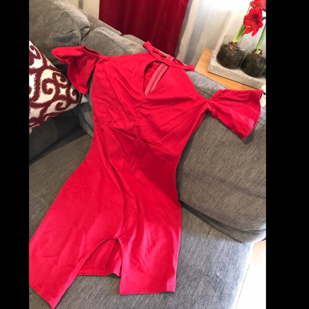 Red Asymmetrical dress